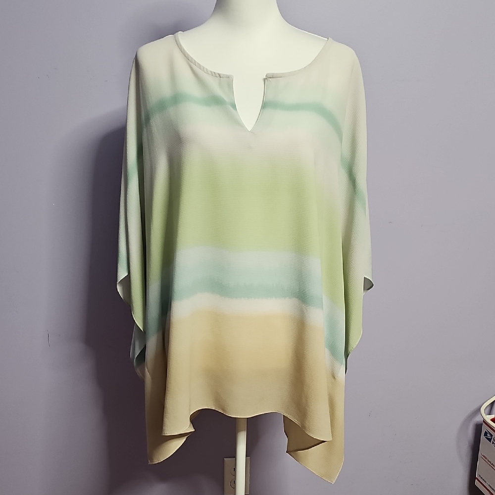 Ruby Rd Green Asymmetrical Tunic with Relaxed Fit